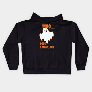 Moo Oops I Mean Boo  Halloween Gift Artwork Kids Hoodie